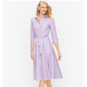 Talbots Pinstripe Purple Shirtdress Size 6